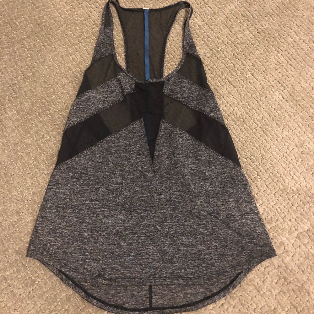 Lululemon Black Gray Mesh Tank